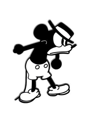 Mickey mouse значкок ретро микки маус черно белый брошка уолт дисней walt disney land бандит мышка значки ретро танцор