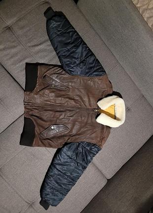 Куртка hugo boss vintage винтаж кожа кожаная бомбер