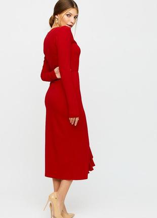 Платье миди из эластичного фактурного трикотажа2 фото