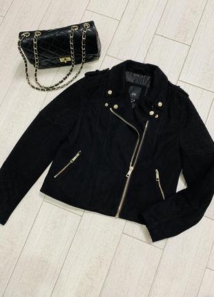 Женская стильная куртка-косуха от бренда river island под замшу в размере s-m