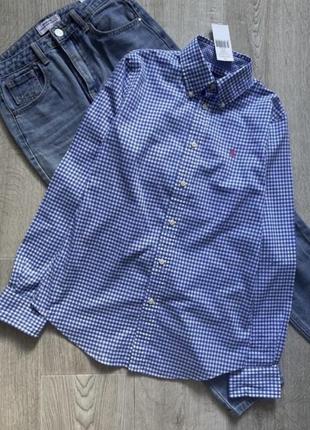 Polo ralph lauren женская рубашка в клетку, сорочка в клітинку, рубашка, брендова сорочка
