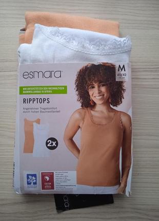 2шт.майки эсмара в рубчик р.м 40/42 евро