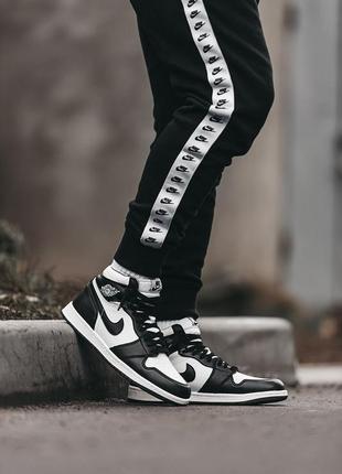 Кроссовки зимние мужские nike air jordan 1 retro high black white