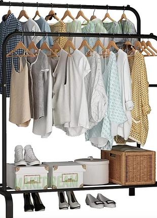 Двойная стойка-вешалка для одежды и обуви