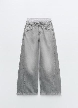 Новые джинсы zara широкие с шортами боксерами