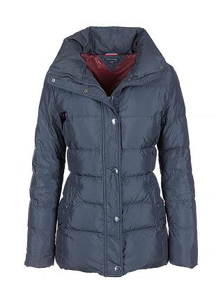 Оригинальн! крутой пуховик Tommy hilfiger пух перо 80/20 в темном синем оттенке navy стеганая куртка