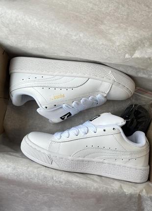 Puma suede xl white білі жіночі кросівки