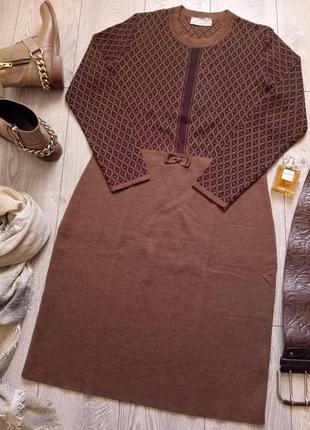 Платье теплое женское шерсть мериноса 48 размер итальялия