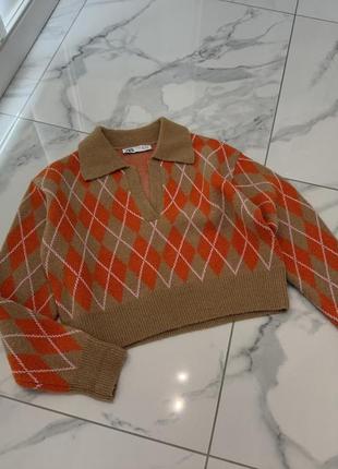 Свитер в ромб zara