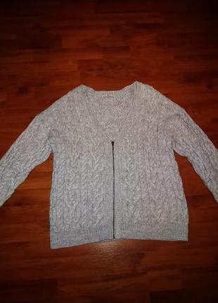 Кардиган крупной вязки с шерстью и акрилом