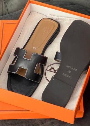 Жіночі шкіряні шльопанці тапочки шльопки преміум люкс бренд