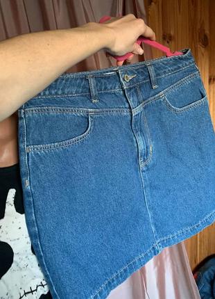 Джинсова юбка  hollister синяя
