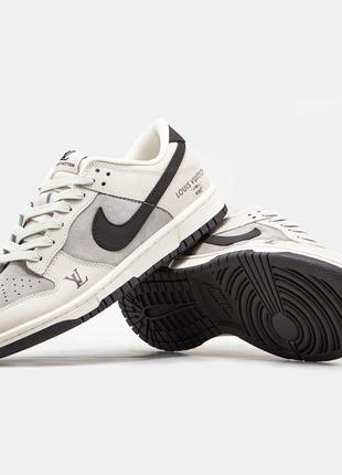 Женские кроссовки nike sb dunk low x louis vuitton grey black 37-38-39-40-41
