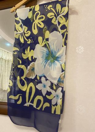 Полупрозрачный шарф из натурального шелка