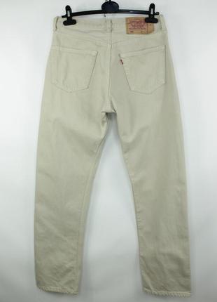 Классические винтажные джинсы levi's 501 beige denim made in usa men's jeans