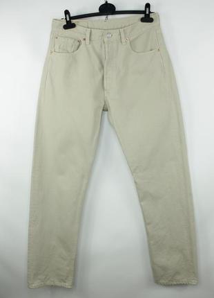 Классические винтажные джинсы levi's 501 beige denim made in usa men's jeans2 фото
