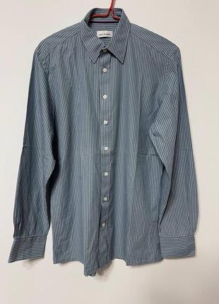 Сорочка рубашка чоловіча синя блакитна у смужку casa blanca, розмір m.