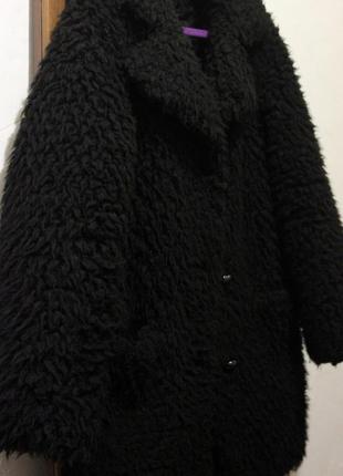 Стильная женская шуба teddy bear topshop черная, шубка из искусственного меха, барашек5 фото