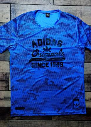 Мужская синяя спортивная футболка adidas originals размер l