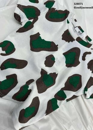 Пляжный топ топик в рубчик накидка на купальник принт лео абстракция леопард