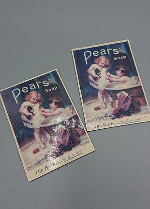 Магнит на холодильник с винтажным принтом pears soap