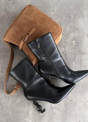 Кожаные ботильоны ив сен-лоран люкс