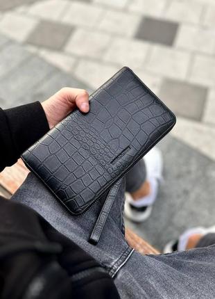 Надійний клатч croko з натуральної шкіри premium сегменту.