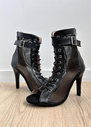 Туфлі для high heels на замку, чорні, каблук 10 см, взуття для танців хілс,