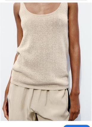 Однотонний трикотажний топ massimo dutti