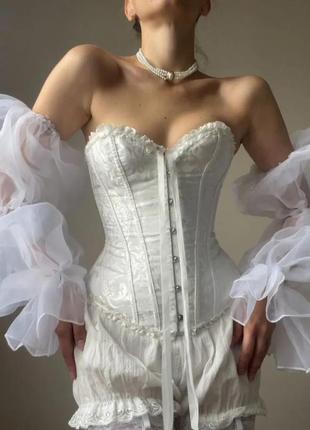 Винтажный утягивающий корсет на шнуровке винтаж корсаж в ретро стиле пеньюар рококо y2k coquette для фотосессии