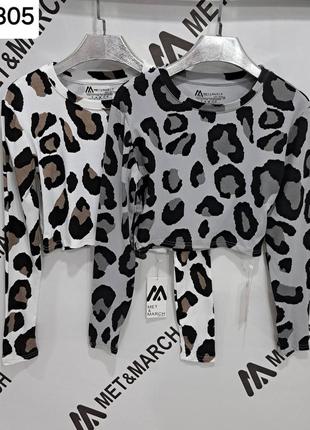 Сіра леопардова кофтинка для дівчаток