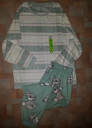 Теплий комплект disney зайчик trumper, бембі піжамка велюр-р