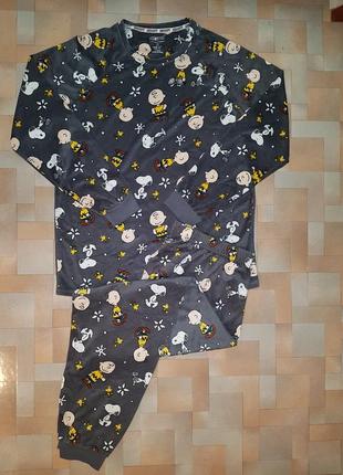 Комплект primark піжамка велюр снуппі snoopy peanuts s-l р-р
