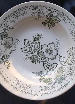 Винтажная тарелка роспись цветы кам"яний брід.