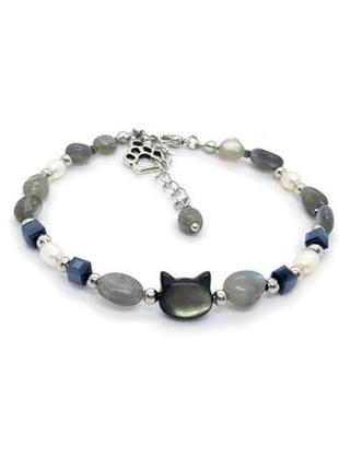 🔺🐱🦩нежный браслет из натурального опала, жемчуга и перламутра6 фото