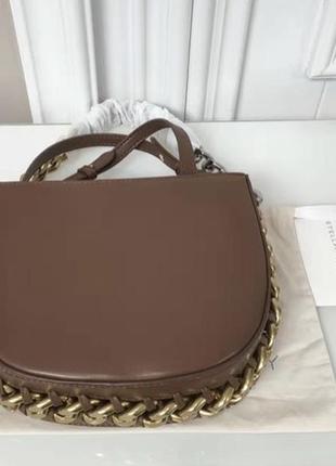 Коричневая сумка с цепочкой stella mccartney