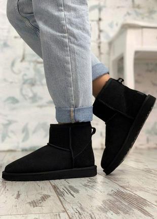 Ugg mini женские зимние сапоги угг черные