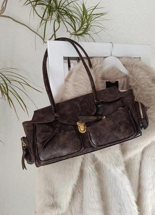 Сумка ретро с карманами как в zara