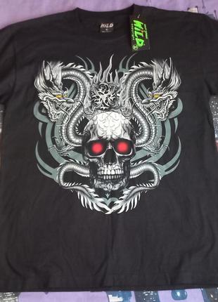 Нова футболка з китайським драконам на черепе