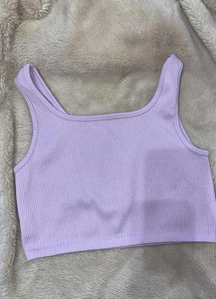 Кроп топ в рубчик м’яка підоснова рожевий сірень primark6 фото