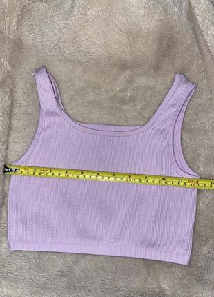 Кроп топ в рубчик м’яка підоснова рожевий сірень primark5 фото