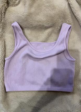 Кроп топ в рубчик м’яка підоснова рожевий сірень primark8 фото