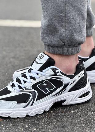 Мужские демисезонные кроссовки new balance черно-белые