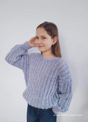Джемпер крупної в'язки для дівчинки