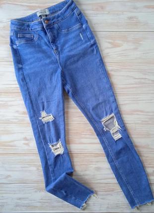 Джинси скіні, вузькі джинси, рвані джинси, розмір 42