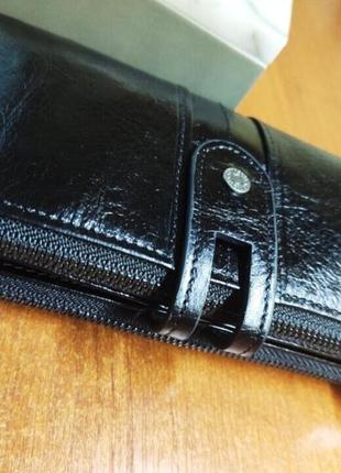 Кошелек (гаманець). черный. натуральная кожа