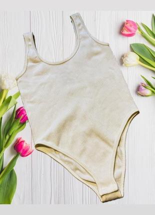 Жіноче боді в рубчик. білий. розмір с/м primark