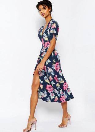 Распродажа платье asos миди натуральное на запах