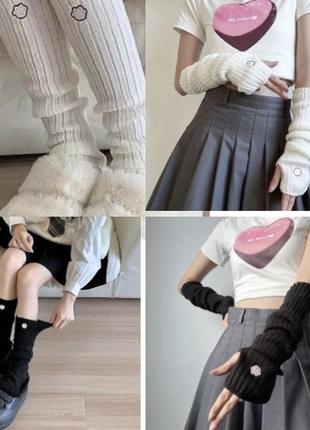 Гетры-митенки кошачья лапка 2 цвета cute kawaii