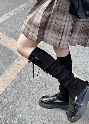 Гетры черные с бантом haradjuku kawaii y2k